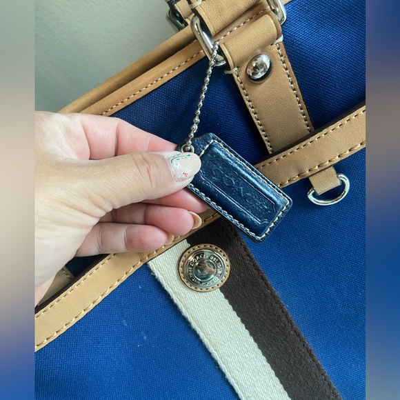 Coach Voyager signature multifunction tote diaper leather canvas bag - Picture 2 of 15